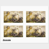 ヴィンテージイースターシック&エッグカート 長方形シール (シート)