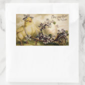 ヴィンテージイースターシック&エッグカート 長方形シール (バッグ)