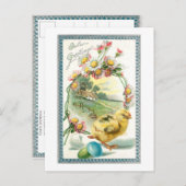 ヴィンテージイースターシック、グリーティング、デイジー ポストカード (正面/裏面)