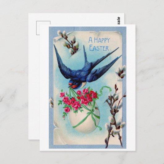 ヴィンテージイースタースワロー卵花 ポストカード (正面/裏面)