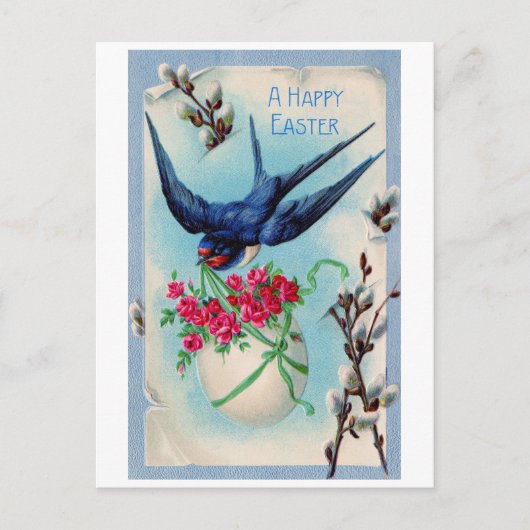 ヴィンテージイースタースワロー卵花 ポストカード (正面)
