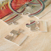 ヴィンテージイースターチキン自転車イースターエッグに乗る ジグソーパズル (側面)