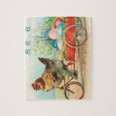 ヴィンテージイースターチキン自転車イースターエッグに乗る ジグソーパズル (縦)