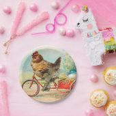ヴィンテージイースターチキン自転車イースターエッグに乗る ペーパープレート (パーティー)