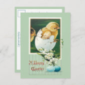 ヴィンテージイースターチックスとグリーティング ポストカード (正面/裏面)