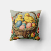 ヴィンテージイースターチックスとチューリップ クッション (裏面)