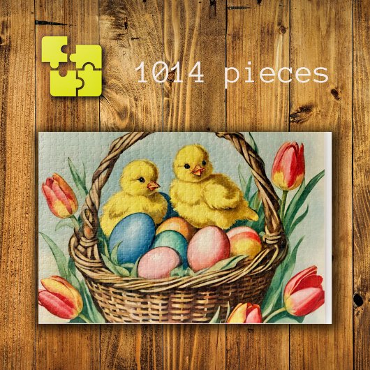 ヴィンテージイースターチックスとチューリップ ジグソーパズル