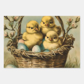 ヴィンテージイースターチックスとチューリップ ラッピングペーパーシート (正面3)