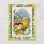 ヴィンテージイースターチックスビクトリアンフローラ春 シーズンポストカード (正面)