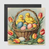 ヴィンテージイースターチックス&チューリップ – 磁気カード (正面/裏面)