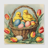 ヴィンテージイースターチックス&チューリップ – 磁気カード (正面)