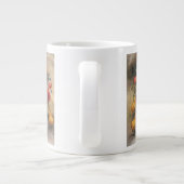 ヴィンテージイースターチックス、赤いチューリップの花を持つ卵 ジャンボコーヒーマグカップ (裏面)