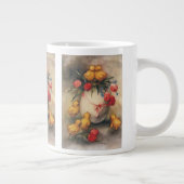 ヴィンテージイースターチックス、赤いチューリップの花を持つ卵 ジャンボコーヒーマグカップ (右)