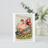 ヴィンテージイースターチャイルドエッグシック ポストカード (スタンド正面)