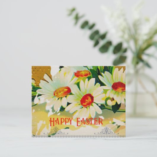 ヴィンテージイースターデイジーはがき ポストカード (スタンド正面)