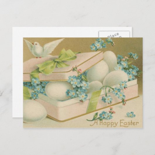 ヴィンテージイースターハトと卵 シーズンポストカード (正面/裏面)