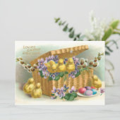 ヴィンテージイースターバスケット、卵と雛 シーズンカード (スタンド正面)