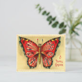 ヴィンテージイースターバタフライハガキ シーズンポストカード (スタンド正面)