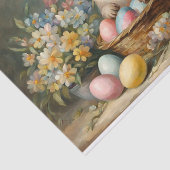 ヴィンテージイースターバニーとイースターエッグと花 薄葉紙 (詳細)