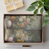 ヴィンテージイースターバニーとイースターエッグと花 薄葉紙 (ギフト)