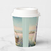 ヴィンテージイースターバニーとイースターエッグのバスケット 紙コップ (右)