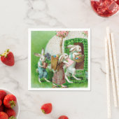 ヴィンテージイースターバニーとイースターエッグガーデン スタンダードカクテルナプキン (インサイチュ)