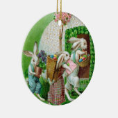 ヴィンテージイースターバニーとイースターエッグガーデン セラミックオーナメント (右)