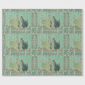 ヴィンテージイースターバニーとガールインバラガーデン ラッピングペーパー (フラット)