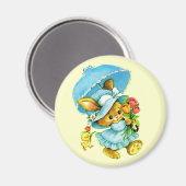 ヴィンテージイースターバニーとシック。ギフト磁石 マグネット (正面/裏面)