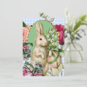 ヴィンテージイースターバニーと卵コラージュ シーズンカード (スタンド正面)