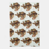 ヴィンテージイースターバニーと卵 キッチンタオル (縦)