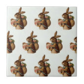 ヴィンテージイースターバニーと卵 タイル (正面)