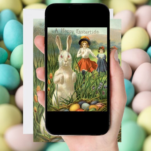 ヴィンテージイースターバニーと子供たちハッピー東潮 シーズンカード