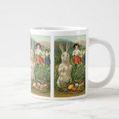 ヴィンテージイースターバニーと子供たちハッピー東潮 ジャンボコーヒーマグカップ (右)