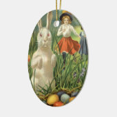 ヴィンテージイースターバニーと子供たちハッピー東潮 セラミックオーナメント (左)