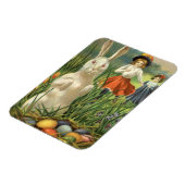 ヴィンテージイースターバニーと子供たちハッピー東潮 マグネット (左側)