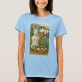 ヴィンテージイースターバニーと子供たちハッピー東潮 Tシャツ (正面)