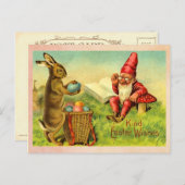 ヴィンテージイースターバニーと格言 シーズンポストカード (正面/裏面)