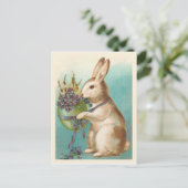 ヴィンテージイースターバニーと緑の卵 シーズンポストカード (スタンド正面)