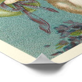 ヴィンテージイースターバニーと緑の卵 ポスター (角)