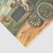 ヴィンテージイースターバニーと車のデコパージュ 薄葉紙 (詳細)