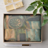 ヴィンテージイースターバニーと車のデコパージュ 薄葉紙 (ギフト)