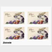 ヴィンテージイースターバニーのステッカー 長方形シール (シート)