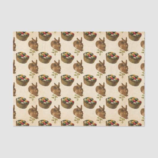 ヴィンテージイースターバニーのパーティータイル組織 薄葉紙 (正面)