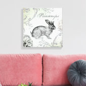 ヴィンテージイースターバニーの伸びたキャンバス キャンバスプリント (インサイチュ (リビング))