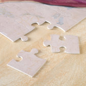 ヴィンテージイースターバニーの耳とビクトリアンフローラ ジグソーパズル (側面)