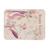 ヴィンテージイースターバニーの耳とビクトリアンフローラ マグネット (横)