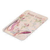 ヴィンテージイースターバニーの耳とビクトリアンフローラ マグネット (左側)