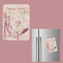 ヴィンテージイースターバニーの耳とビクトリアンフローラ