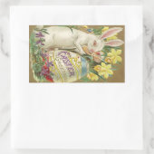 ヴィンテージイースターバニーの芸術家 長方形シール (バッグ)